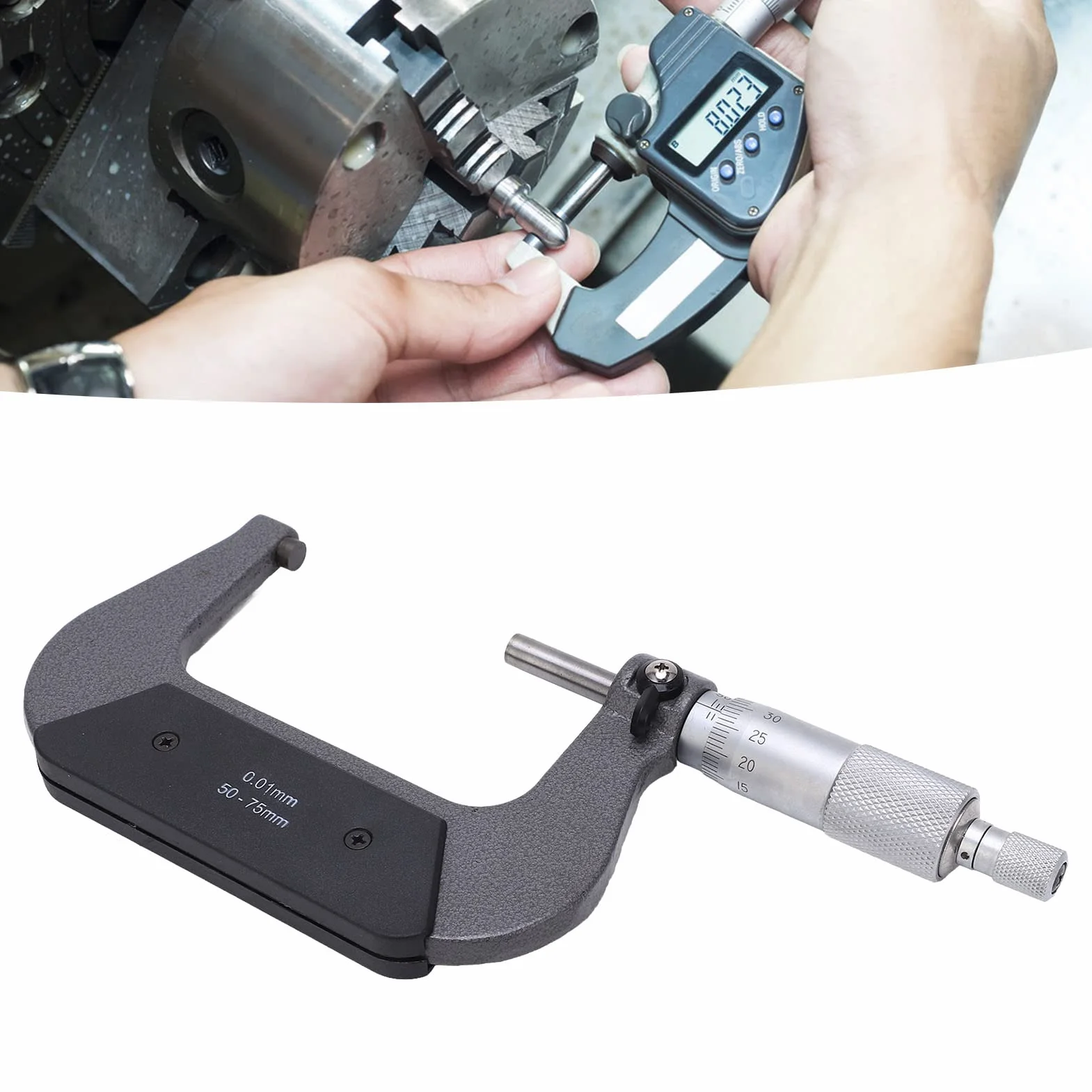 Micrometro Esterno 50-75mm 0.01mm Precisione Misurazione Esterna Strumento Meccanico Professionale