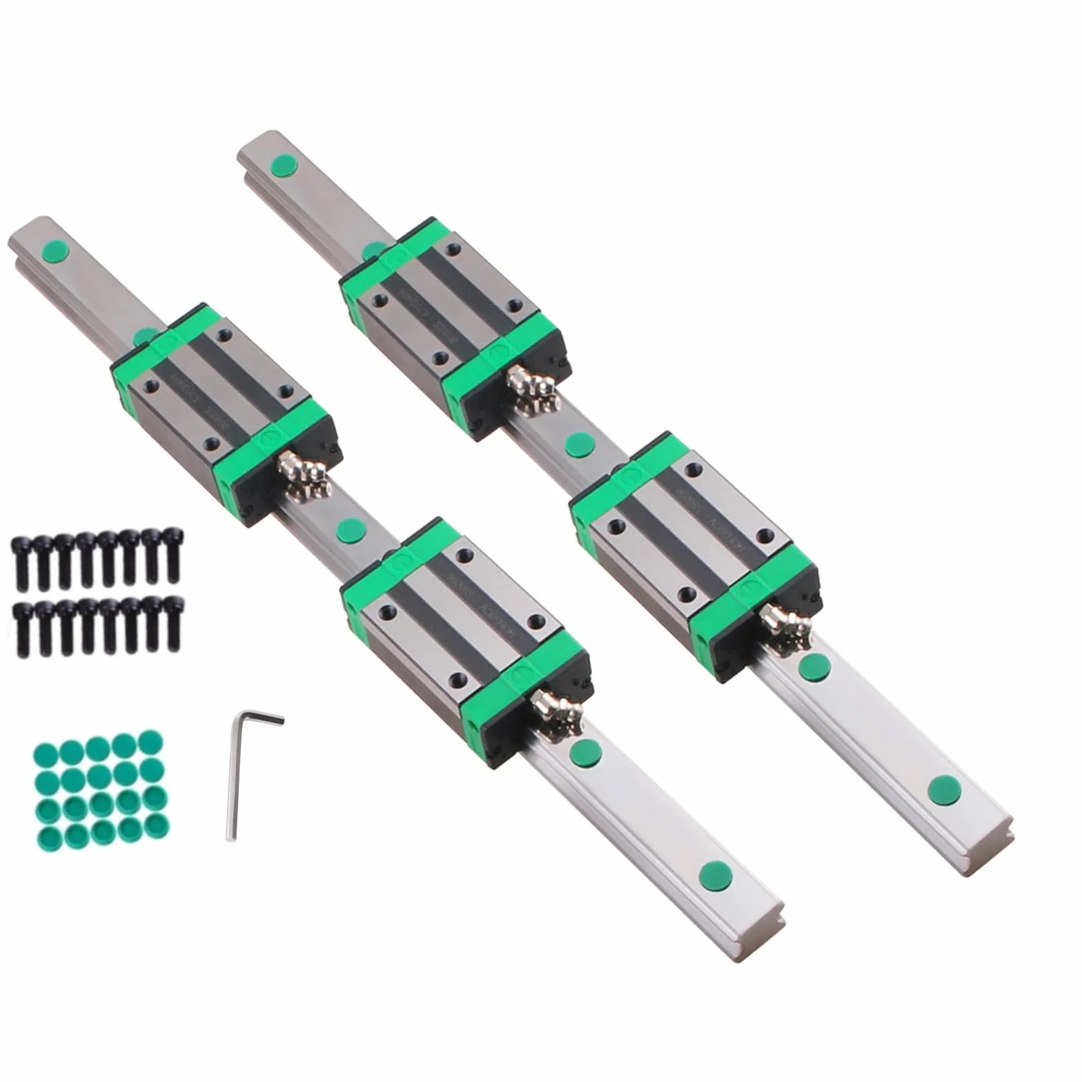 HGR15 - Binario lineare da 1000 mm, 2 guide lineari con 4 blocchi di scorrimento HGH15CA da 20 mm