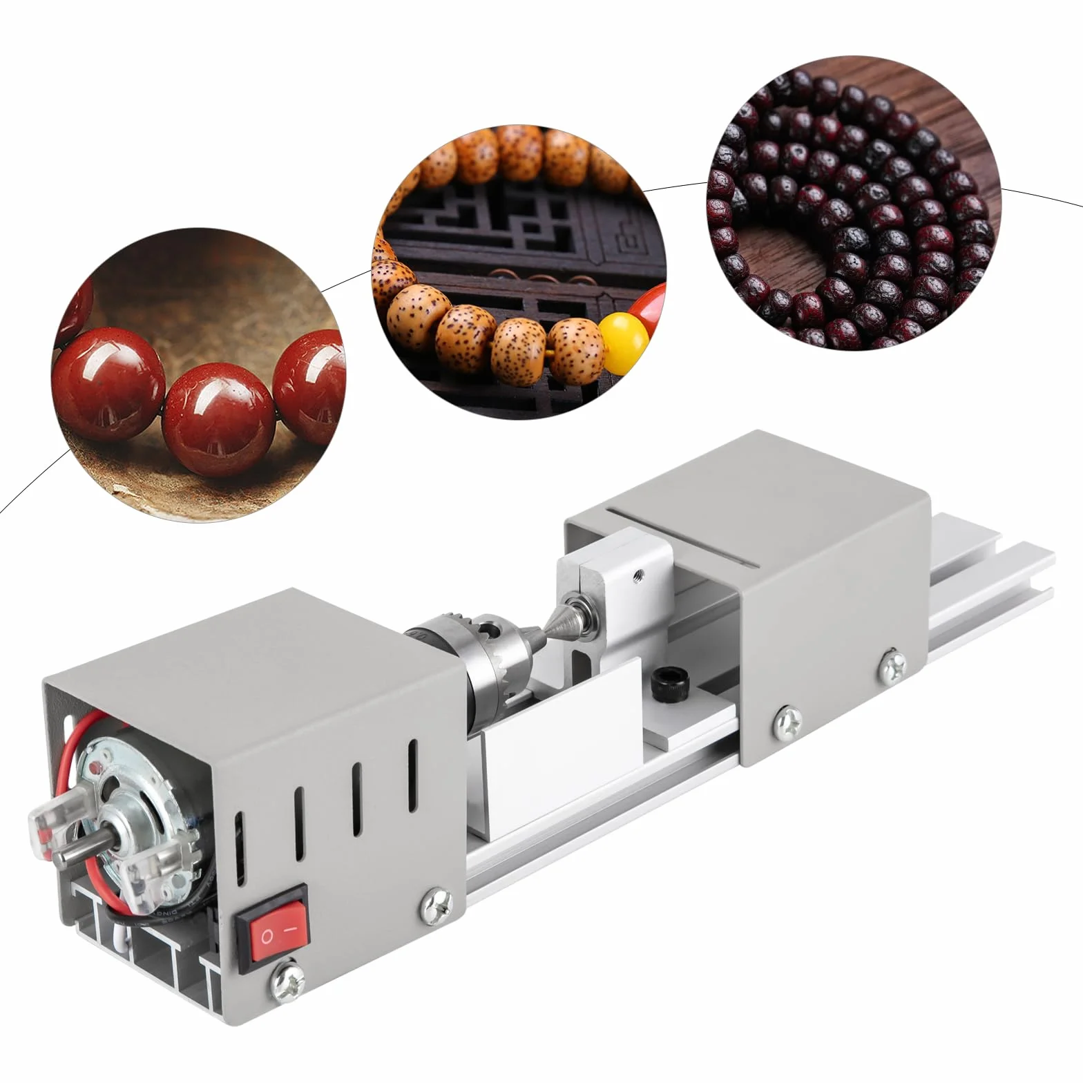 Micro perline buddiste, piccolo tornio, lucidatura, taglio auto, palline, macchina per perline Buddha, mini panchine per la lavorazione del legno, palissandro, Huanghuali, conchiglie