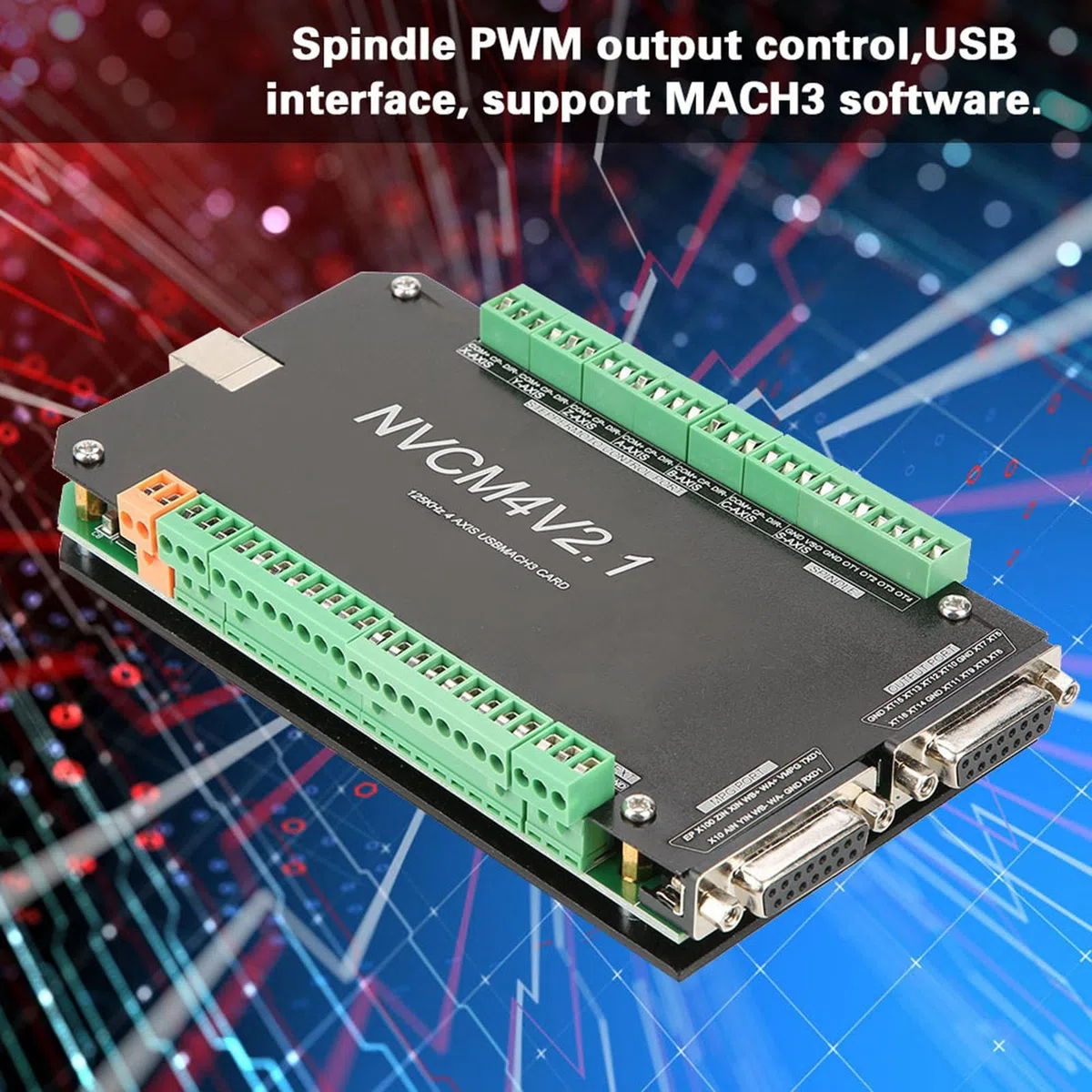 Scheda di Movimento Nvcm Controller CNC a 6 Assi Scheda di Interfaccia USB per Motore Passo-passo