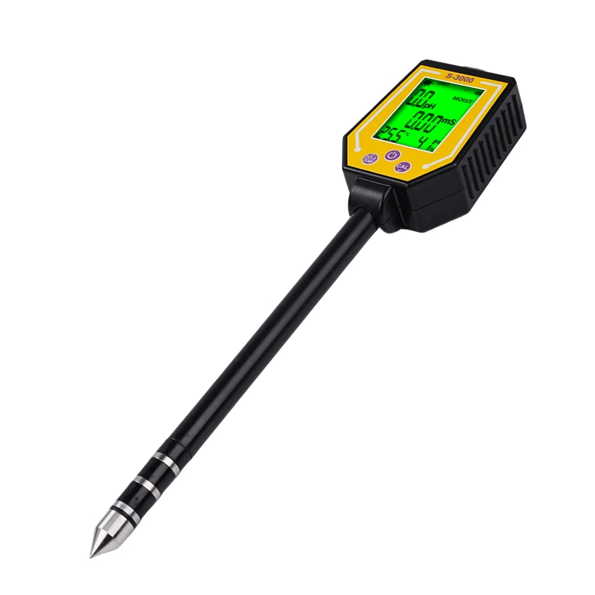 6 in 1 Misuratore PH Terreno Igrometro per Piante Misuratore umidità Terreno Sensore umidità Terreno Fotometria Solare/PH/EC/Temperatura/umidità del Suolo/umidità dell'Aria Display LCD.