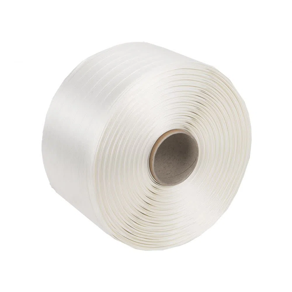 Set di reggie, 25 mm, completo di rotolo, tenditore, 100 graffette e nastro in poliestere da 500 mtr