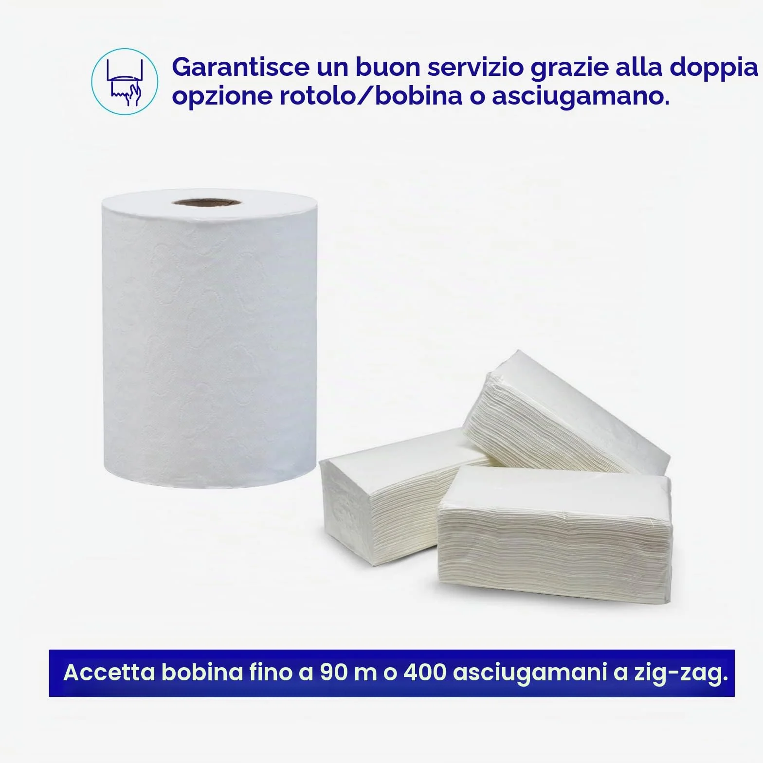 Jofel AH45000 Distributore di asciugamani a parete ABS Azzurro 400 asciugamani zig zag