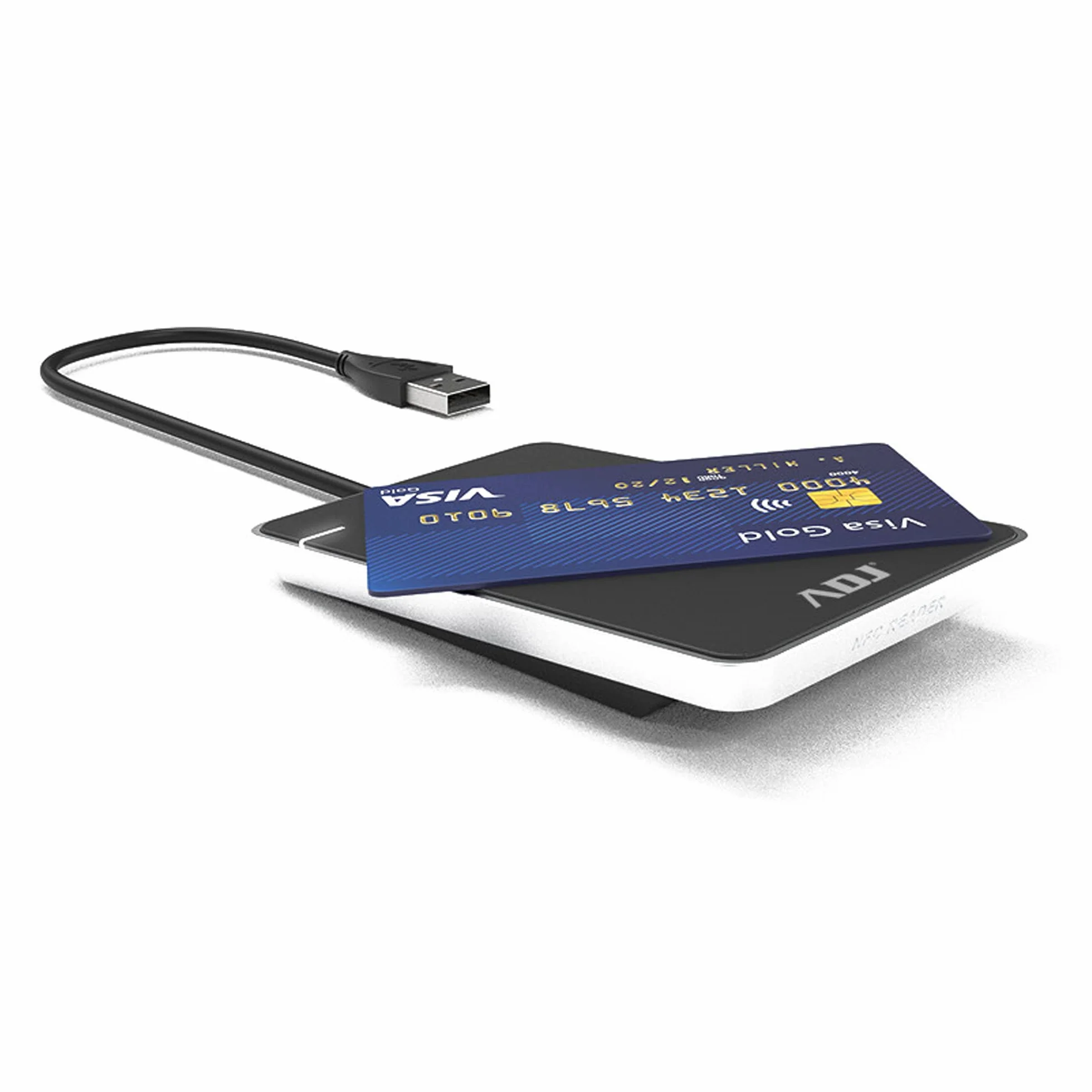 ADJ CR001 Lettore RFID e NFC per Carta d’Identità Elettronica CIE 3.0, Tessera Sanitaria, Carte Contactless per Accedere a ANPR, INPS, INAIL, Agenzia Entrate e siti della P.A., Compatibile Window, Mac