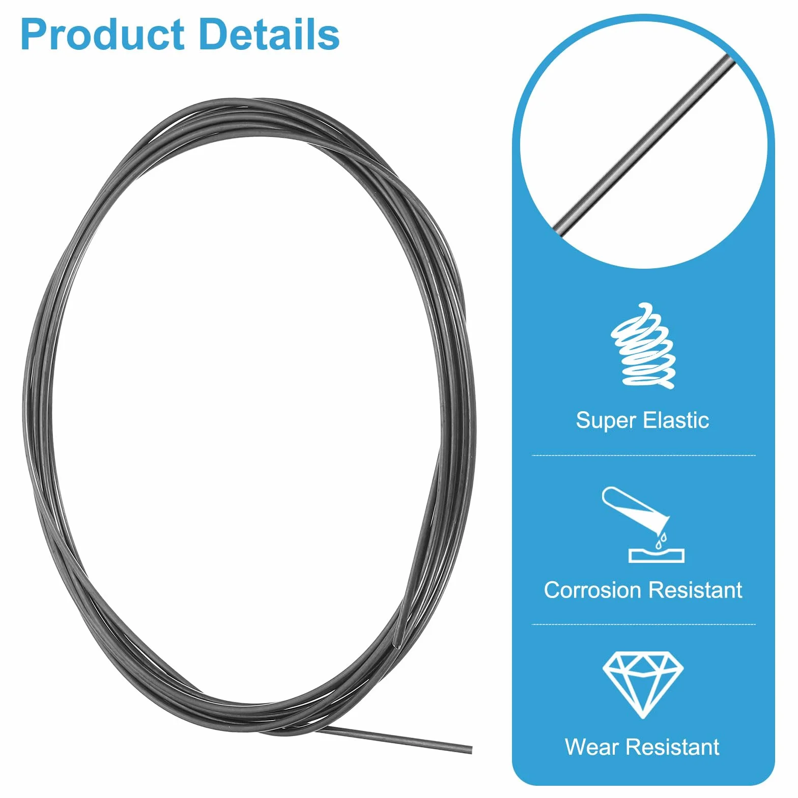 QUARKZMAN Filo In Nitinol 16 Piedi, 1 Pezzo 0.8mm Filo Super Elastico In Nitinol A Memoria Di Forma Pre-addestrato Filo In Acciaio Per Molle Nichel-Titanio Per Laboratori