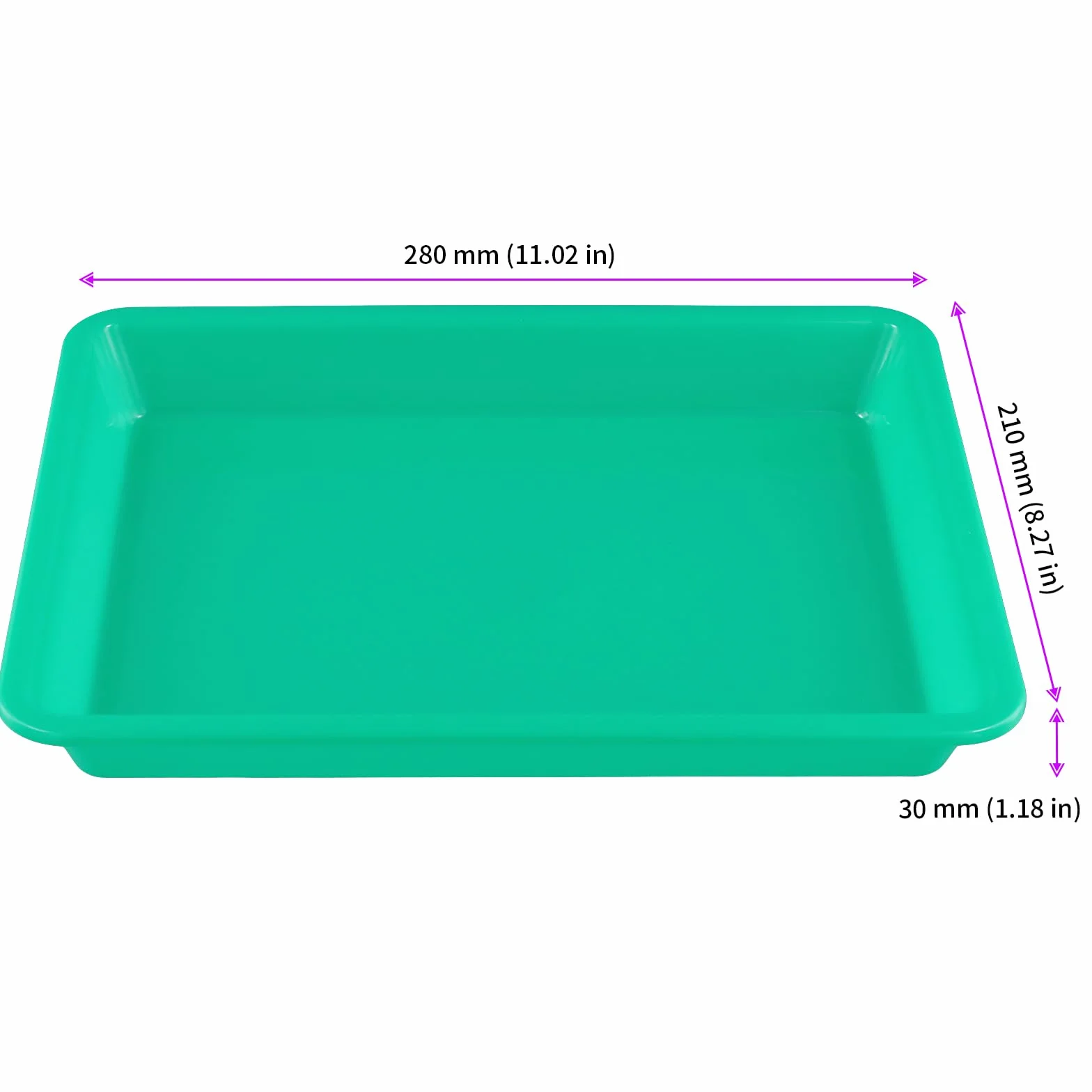Vassoi in plastica rettangolari 28x21x3 cm 5 colori vassoio da portata per fai da te
