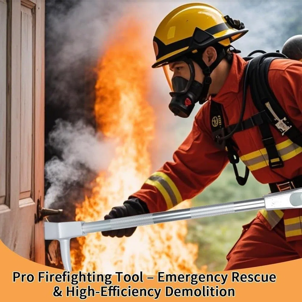 Strumento Halligan Bar, leva da 30"/36"/24" per vigile del fuoco con manico antiscivolo, strumento multifunzionale per ingresso forzato con testa ascia, punta, forchetta per soccorso d'emerge a 610mm